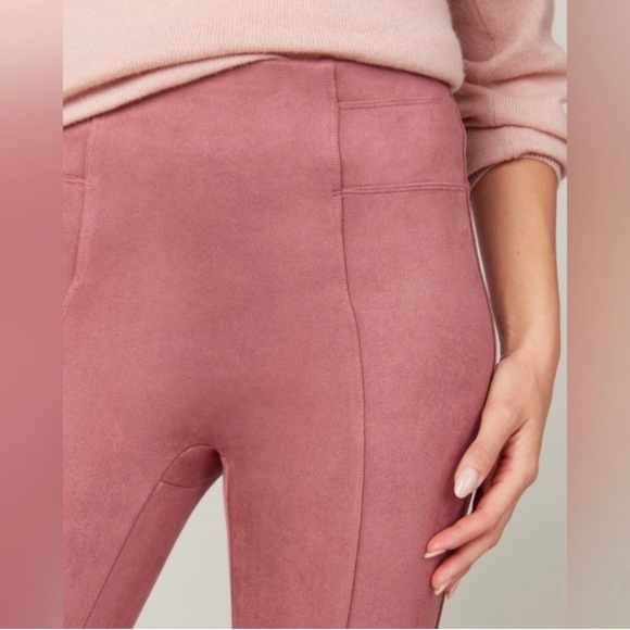 NWT Spanx Faux Suede Leggings Pink Size Medium - Picture 4 of 5